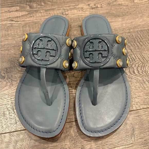 Tory Burch Blue Sandals with Elegant Design - Picture 1 of 5